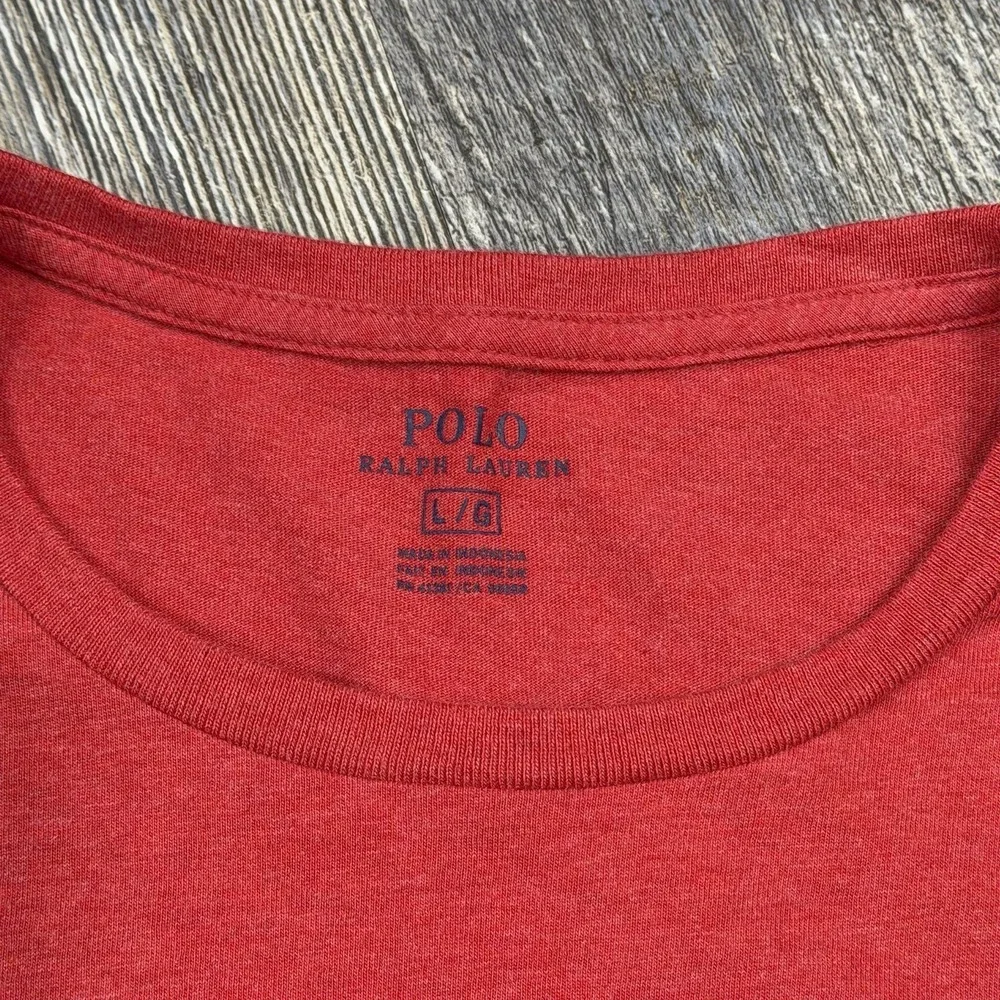 Polo Ralph Lauren Mens Large Long Sleeve T-Shirt Red Heather Pony Logo Crew Neck